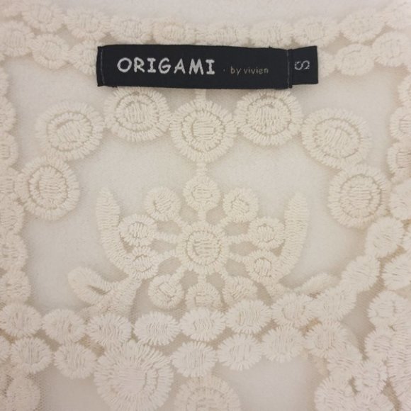 Origami by vivien AU-S White Lace Long-sleeve Blouse Top - Picture 4 of 8